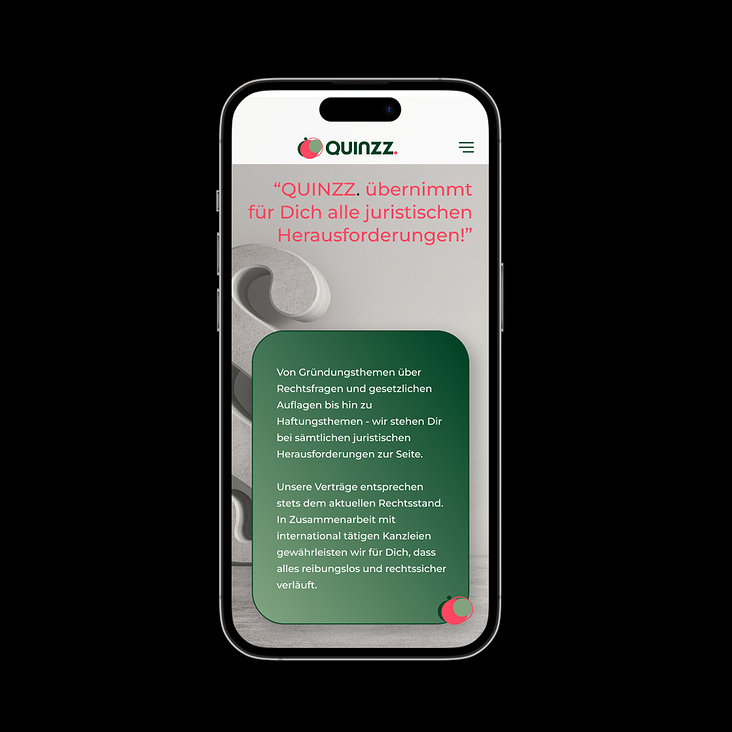 Mobile Website Immobilienmakler – QUINZZ.