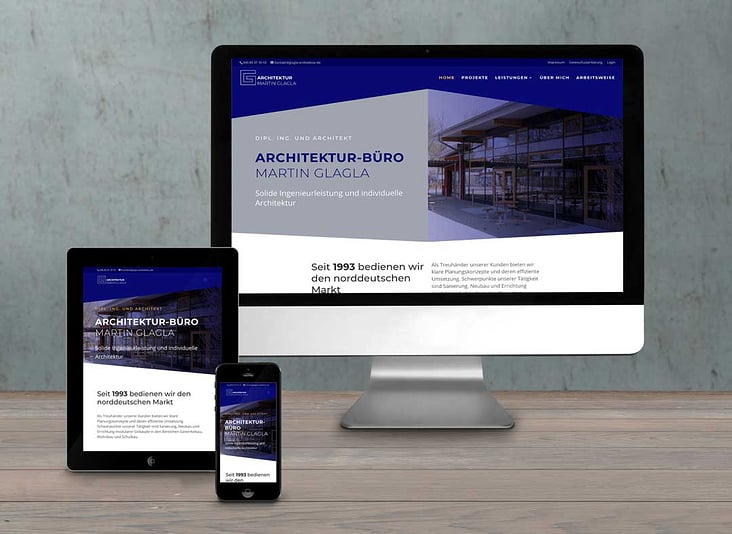 Website in Wordpress für Glagla Architekturbüro