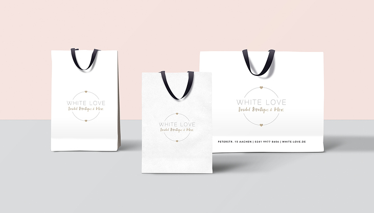 Taschendesign Brautladen White Love