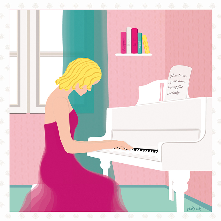 Illustration „playing the piano“