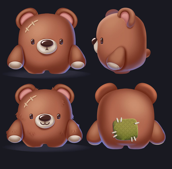 Little bear character from the onsen game Idea I rendered