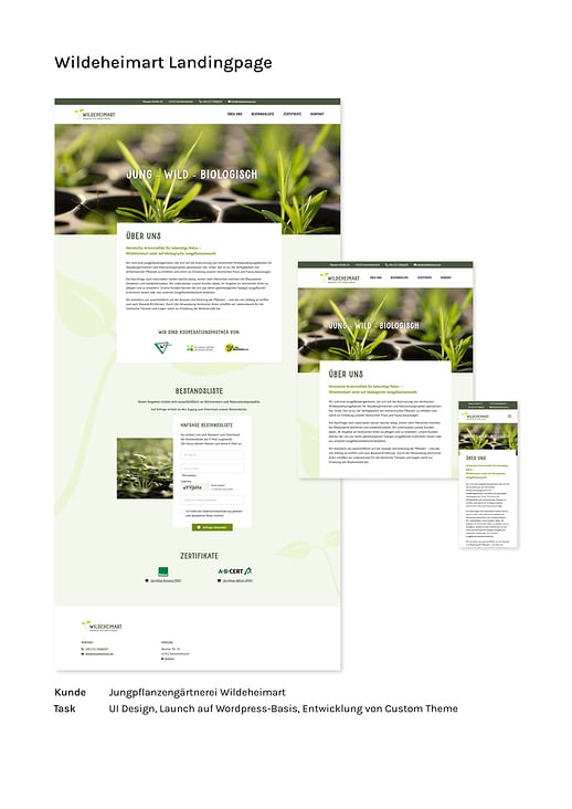 Wildeheimart Landingpage