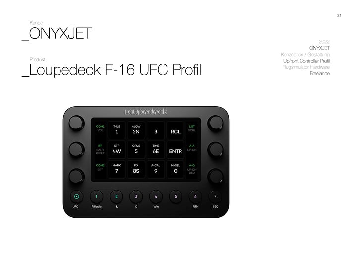 ONYXJET – Loupedeck F-16 UFC Profil