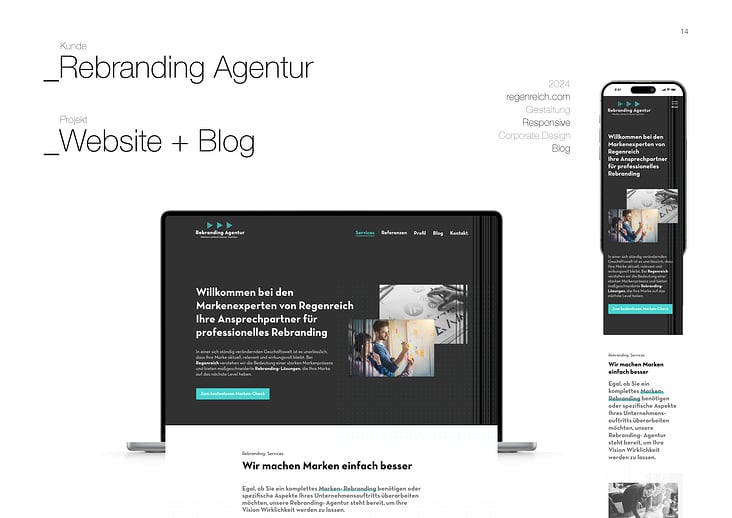 Rebranding Agentur – Website + Blog