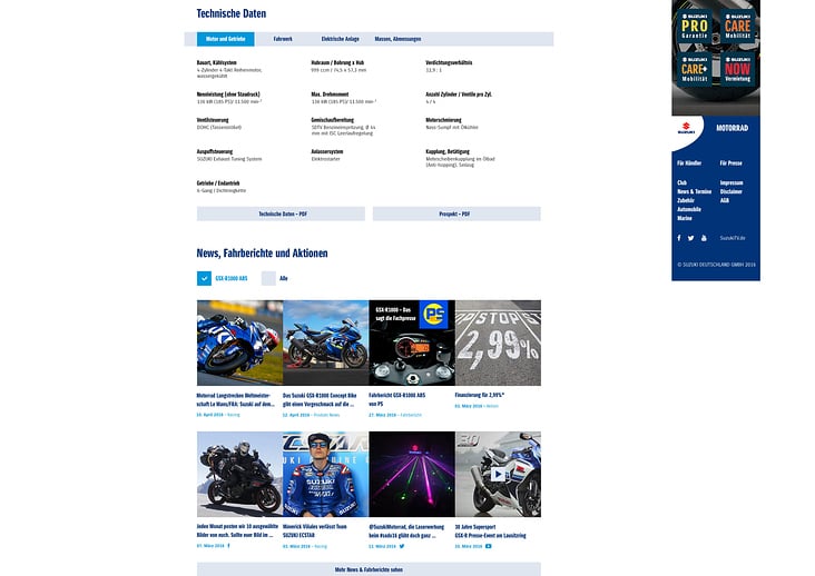 Suzuki Motorrad – Website