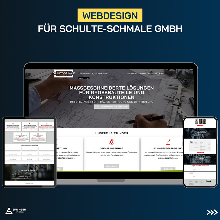 Professioneller Webauftritt, hochwertiges Redesign, Leistungen übersichtlich präsentiert