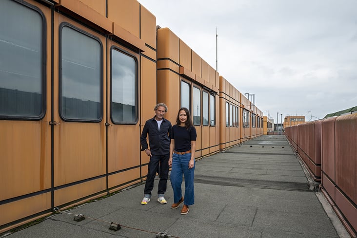 Tina Bunyaprasit and Werner Aisslinger at Tegel Airport.