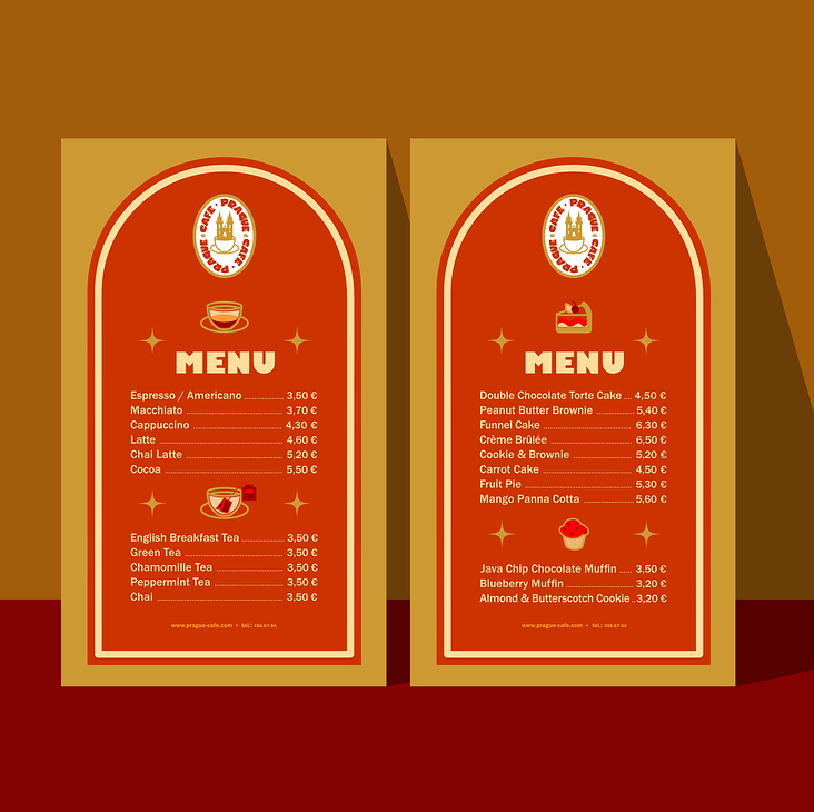 Design Menu & Icon for the Prague Cafe