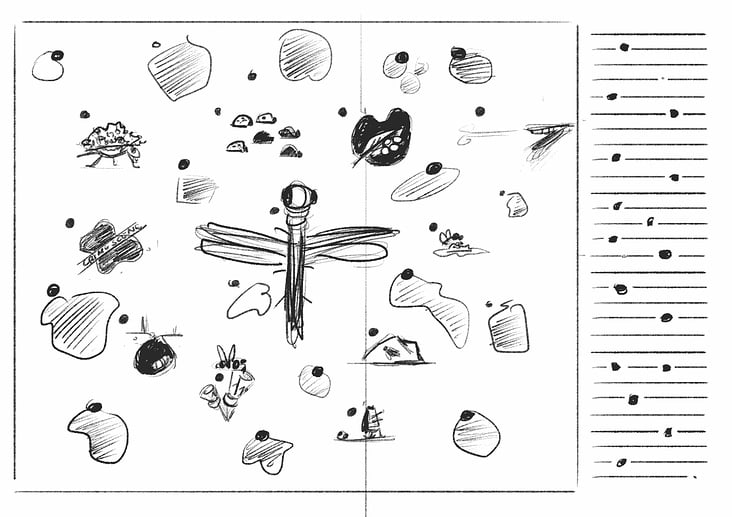 Infografik Poster „Die Welt der Insekten“- Skizze