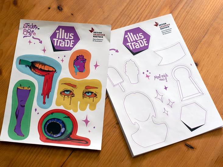 Stickerbögen für Illustrade Festival 2021