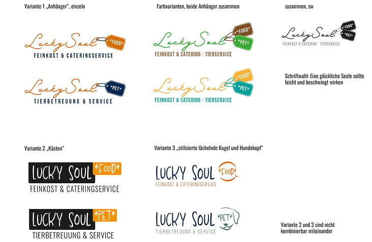 LuckySoul Logos Entwürfe