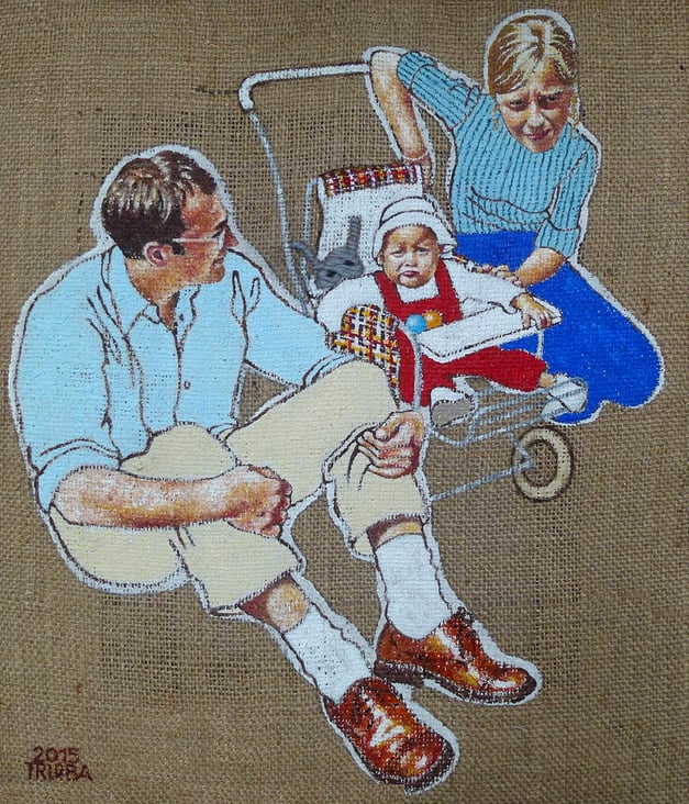 Die Mitfahrgelegenheit, 31 × 36 cm