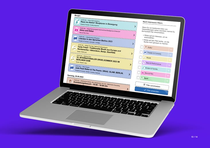 KulturLeben Berlin – Schlüssel zur Kultur e.V. : Entwicklung eines barrierefreien digitalen Kulturkalenders