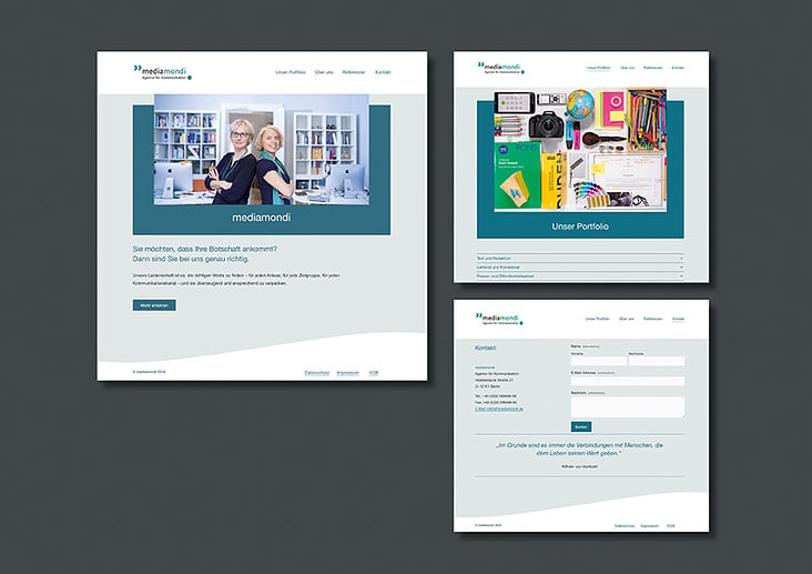 Websitegestaltung und Realisierung für www.mediamondi.de