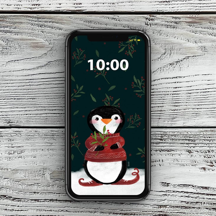 weihnachtliches Motiv für das Handy