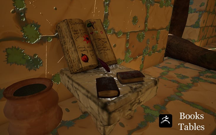 Book and table in level