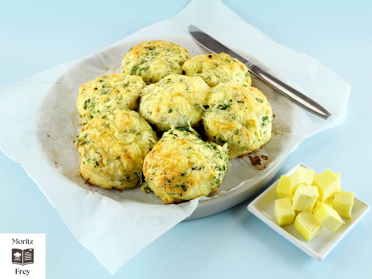 Herzhafte Snacks: Moritz Frey bevorzugt selbstgemachte Käse-Kräuter-Scones