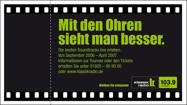 Kinokartenwerbung // Filmkonzert von Klassikradio