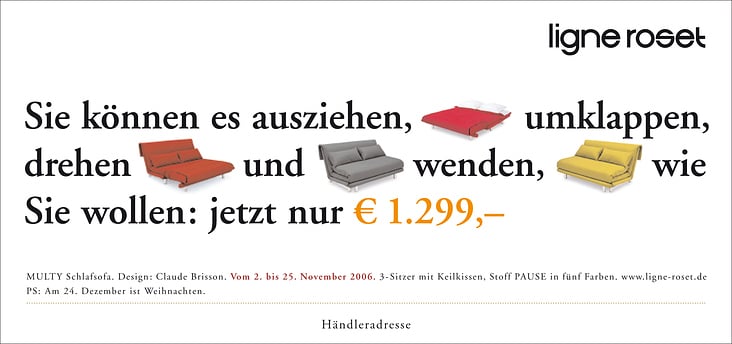 Printanzeige // Schlafsofa Multi von ligne roset