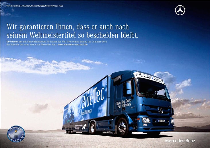 Doppelseitige Printanzeige // Actros von Mercedes Benz