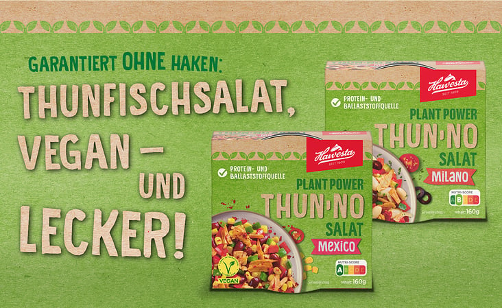 Hawesta. Packaging-Design für die veganen Thun-No Salate.