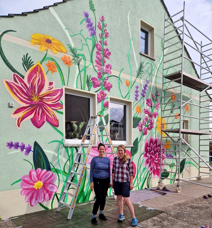 Graffiti – Mural am Petite Fleur Blumenladen in Schönebeck