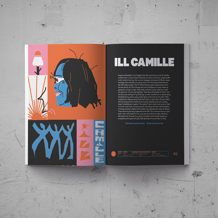 Buchprojekt Female Emcees – Portraitillustration von Ill Camille