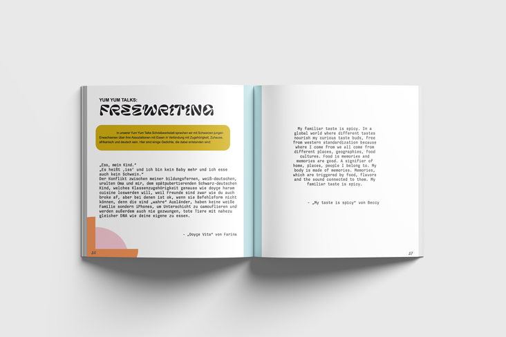YumYumTalks – Buckprojekt, Layout und Illustration