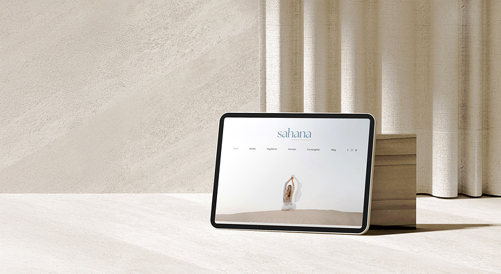 Webdesign Sahana Yogastudio auf iPad