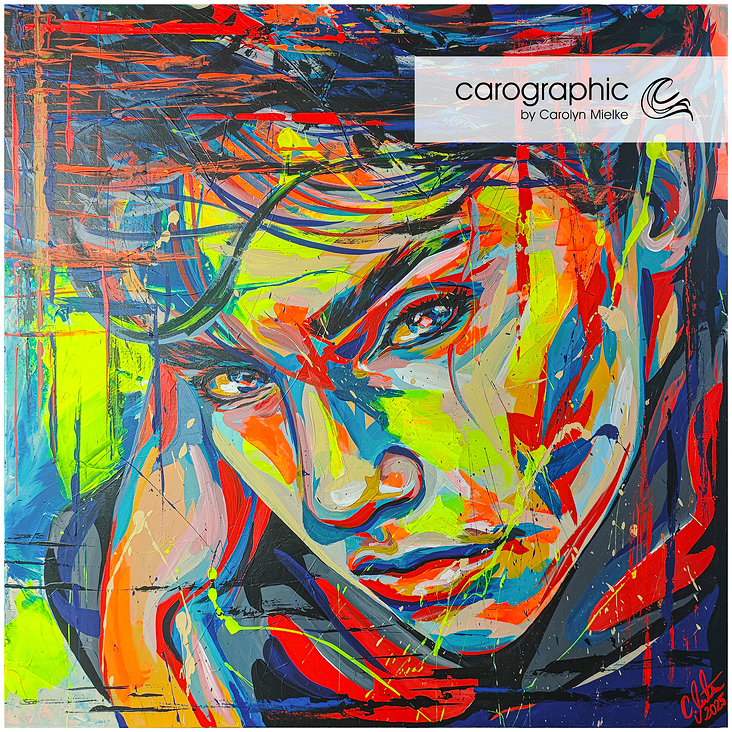 Porträt Malerei Pop Art von carographic by Carolyn Mielke