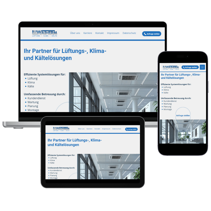 Klima- & Lüftungsfirma Website