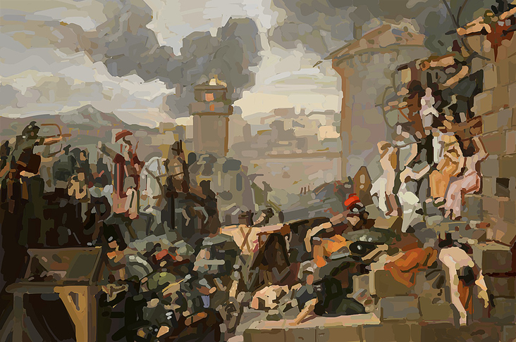 A.C. Caraffe – Metellius Raising Siege (1793, Studie)