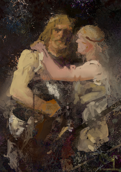 Armin verabschiedet sich von Thusnelda (1884. Studie)