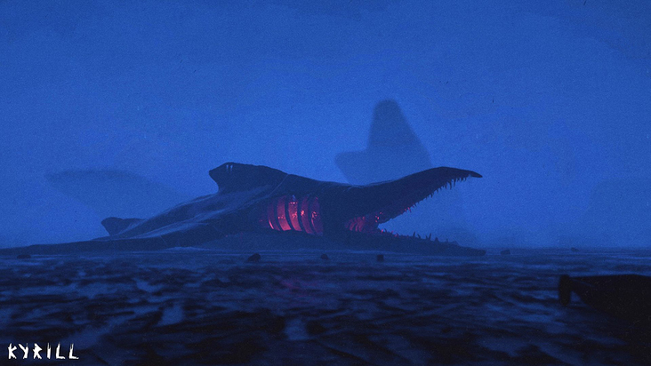 3D Szene – Größerer Fisch