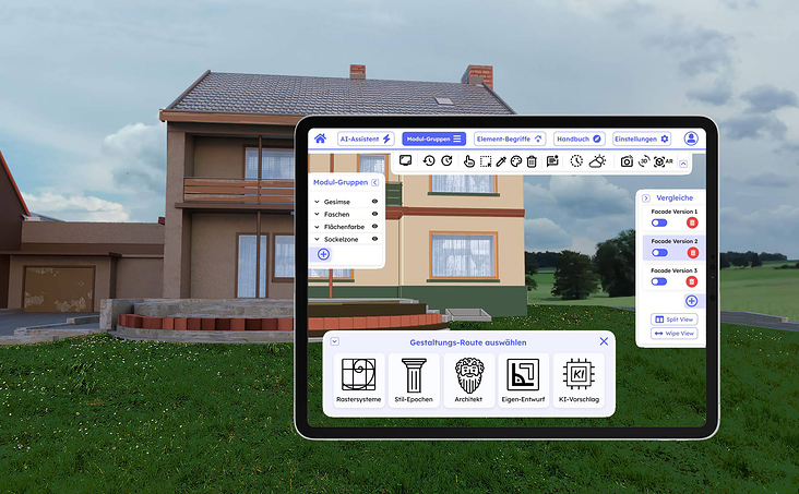 Interface des App-Konfigurators in AR-Ansicht