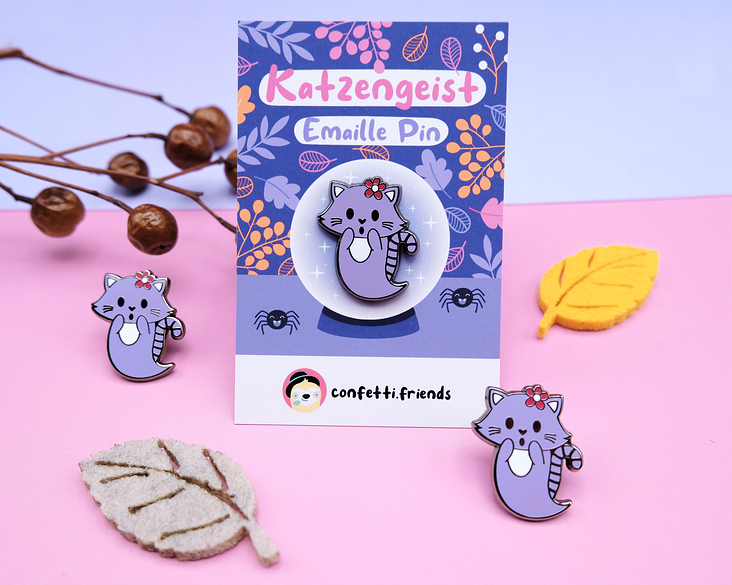 Emaille-Pin Katzengeist