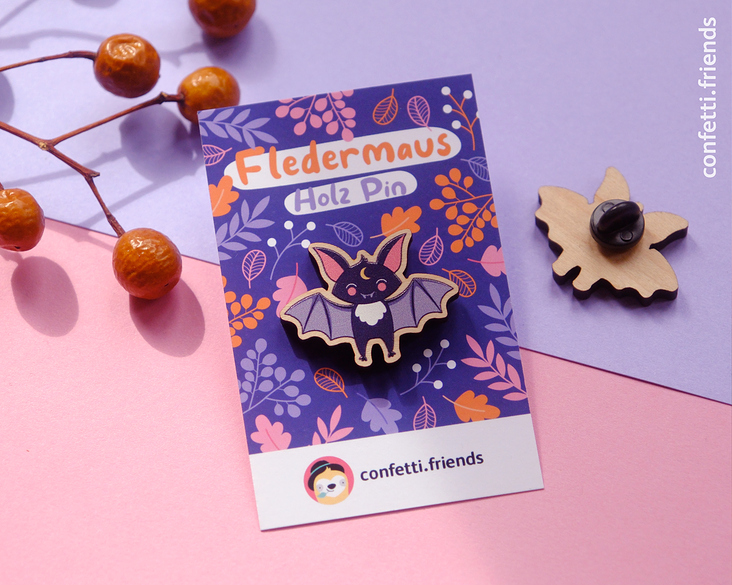 Holz-Pin Fledermaus