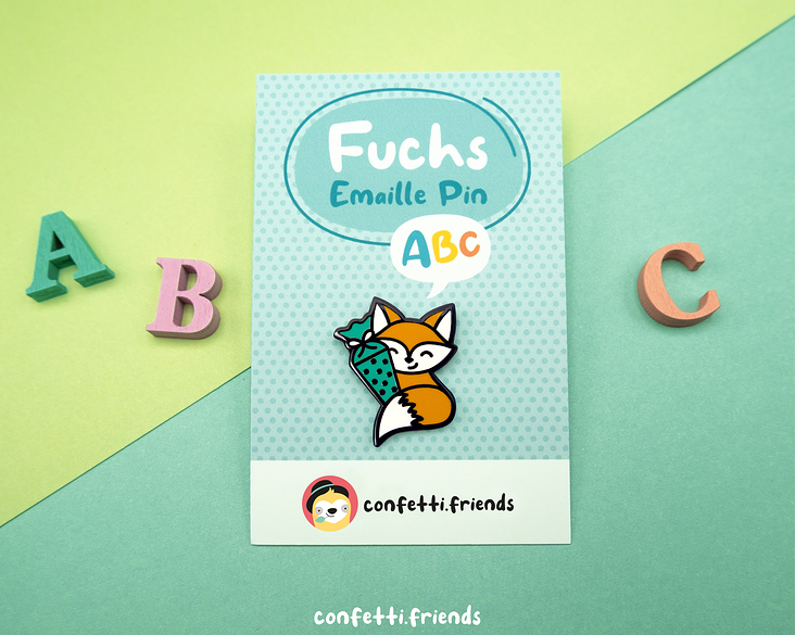 Emaille-Pin Fuchs