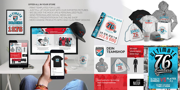 Teamshop StartUp Corporate Design, Workflow Optimierung, Online Print Produkte, Merchandising