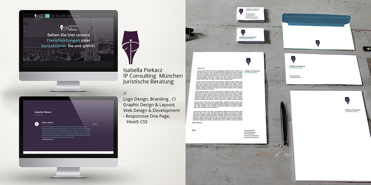 Lawyer Logo, Briefpapier und Website