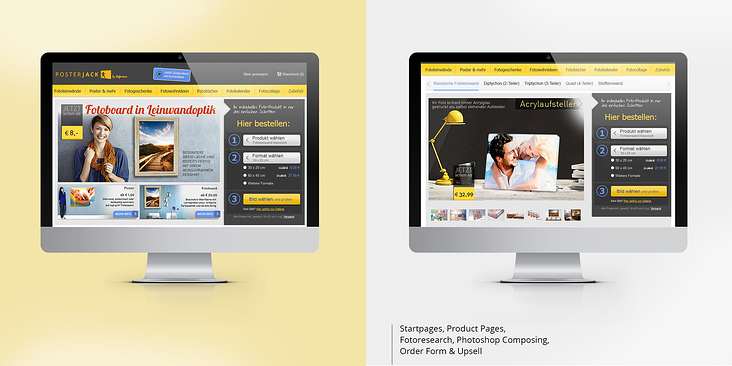 Website, Produkt Placement, Photoshop Produkt Platzierung