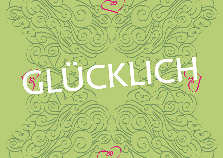 Karte „GLÜCKLICH“