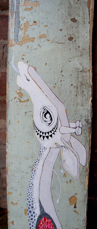 Giraffe Acryl auf Holz