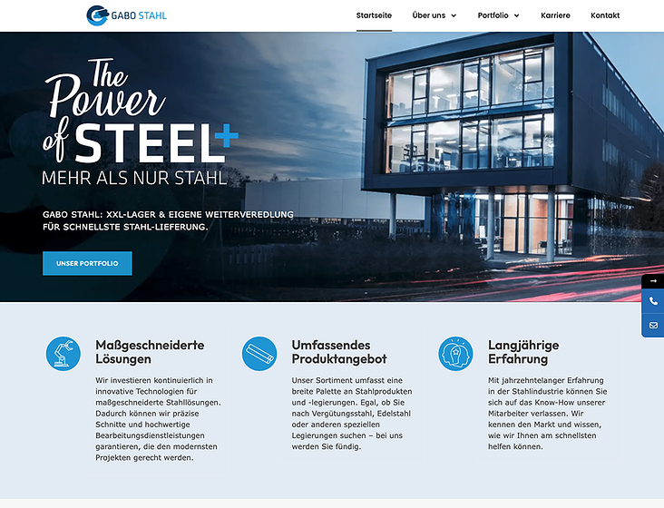 Website GABO Stahl