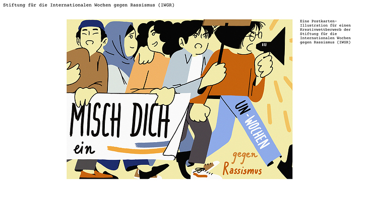 Illustration für einen Kreativwettbewerb der Stiftung für die Internationalen Wochen gegen Rassismus (IWGR
