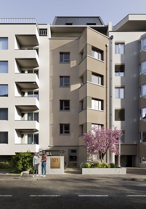 3D-visualisierung: Mehrfamilienhaus in Basel