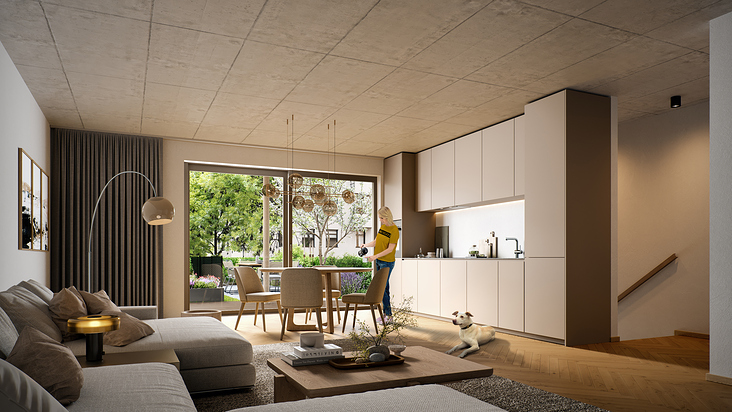 3D-visualisierung: Mehrfamilienhaus in Basel