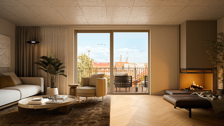 3D-visualisierung: Mehrfamilienhaus in Basel