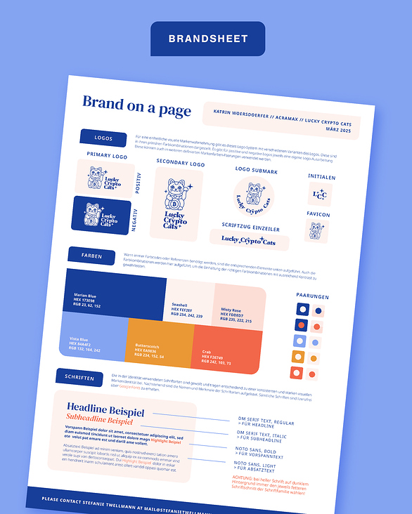 Corporate Design für Lucky Crypto Cats – illustratives Brand Design