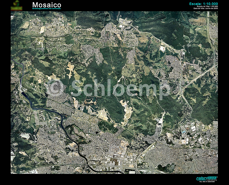 Ergebnis 50 × 60 großes Bild – Mosaik von 156 in Form von 10 × 15 cm Abzügen vorliegende, vom Flugzeug aufgenommene überlappend